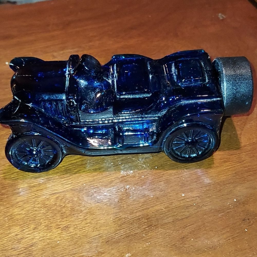 Vintage Avon Blue Car Decanter Bottle